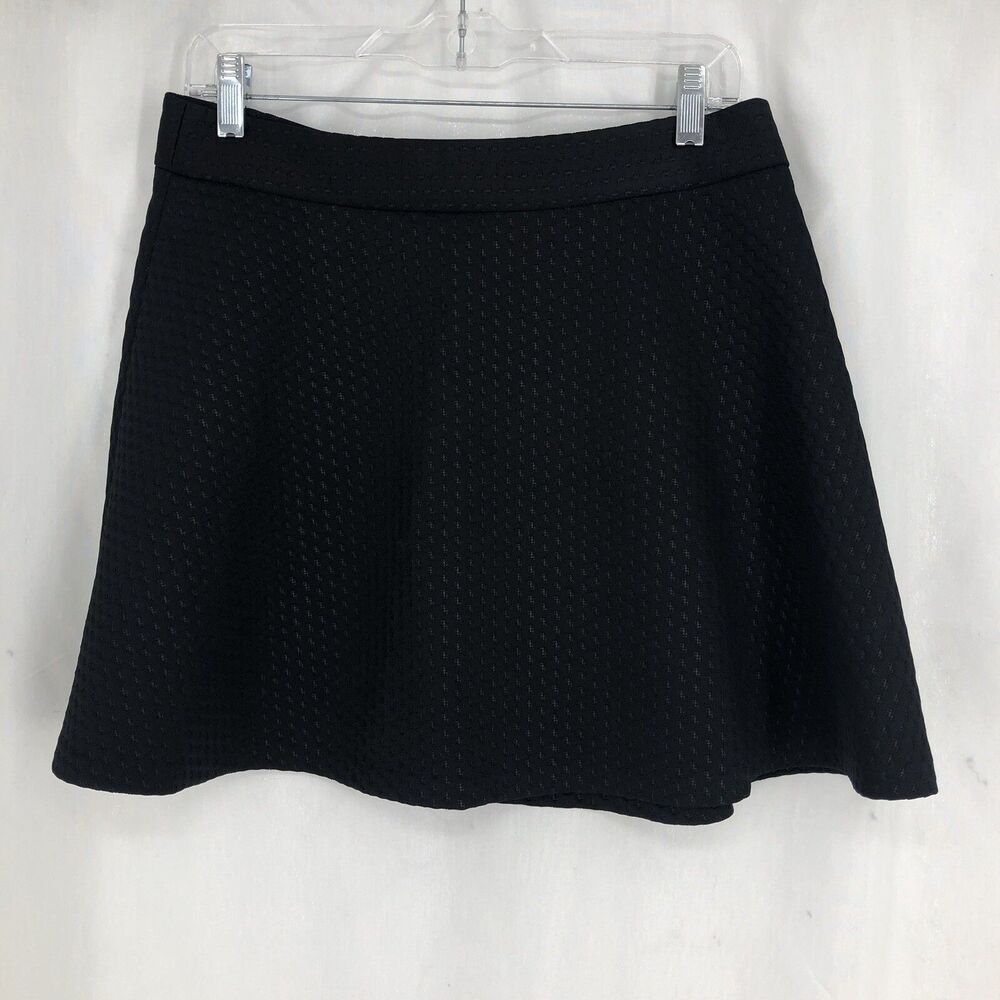 Banana Republic Black Textured Lined Flare Mini Skirt 462100 8P Petite